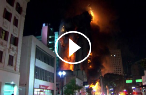 Arrepiante! As imagens do desabamento de um prédio em São Paulo, Brasil.