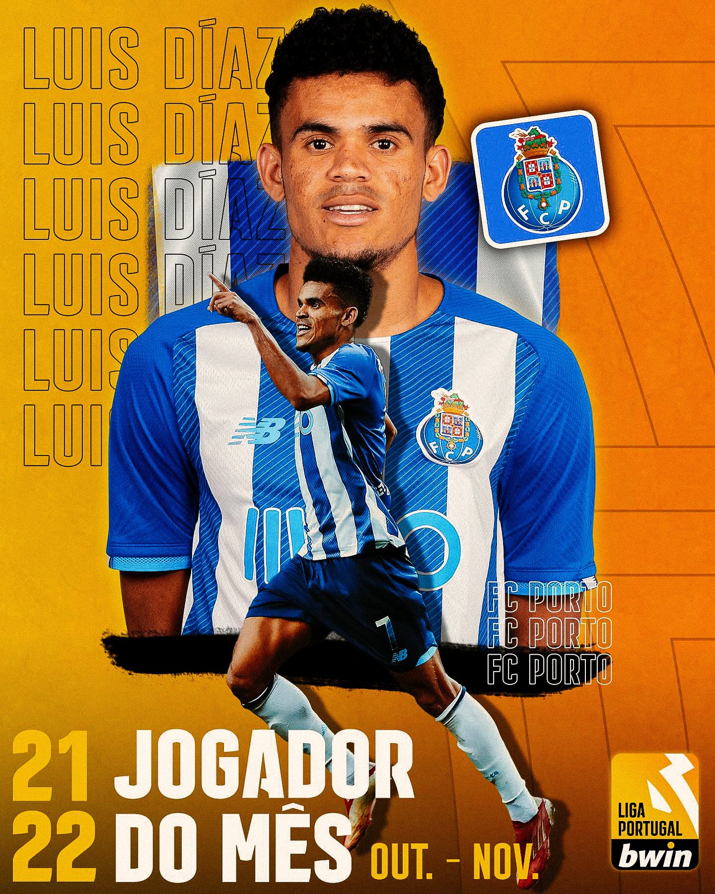 Luis Díaz eleito melhor jogador do mês da Liga Bwin