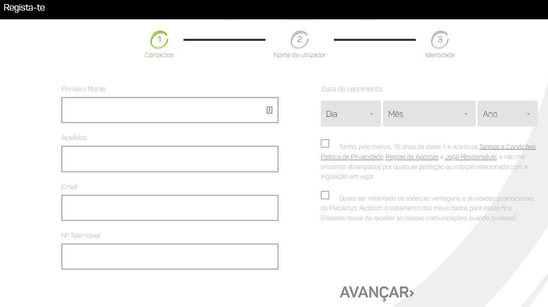como jogar no placard registo