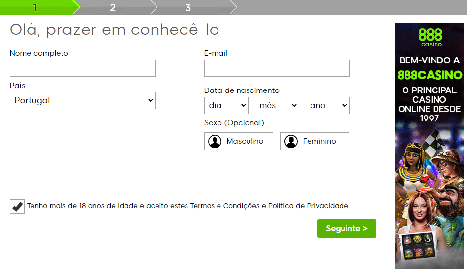 Como realizar apostas na 888 Portugal