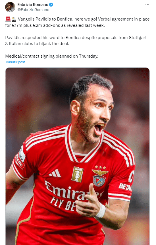 Vangelis Pavlidis to Benfica