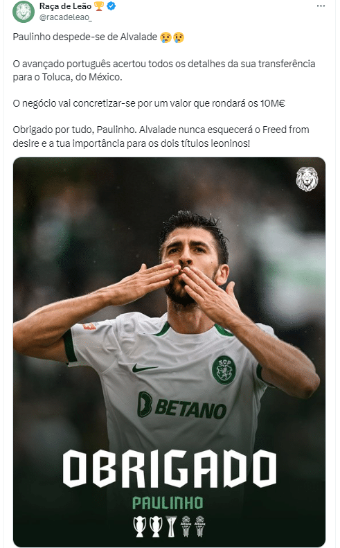 Sporting, Rúben Amorim e Paulinho